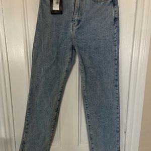 Light Wash Split Hem Jeans